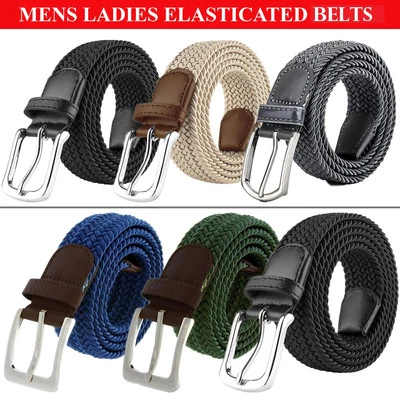 Enzo Elasticated Belts Mens Womens Stretch Woven Braided Regular Casual Belt - Image 1 of 2