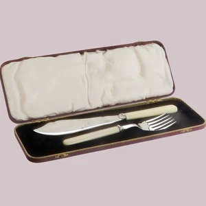 Fischvorlegebesteck Versilbert Bakelit Sheffield um 1900 - Bild 1 von 6
