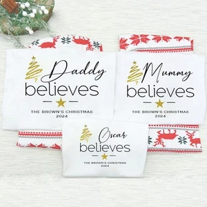 Personalised Family Believes Matching T-shirts With Optional Trousers - Picture 1 of 5