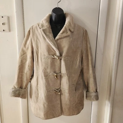 De Colección Covington Cuero Gamuza Imitación Piel Abrigo Chaqueta Talla L Penny Lane Años 90 Y2K Boho Foto 1 de 4