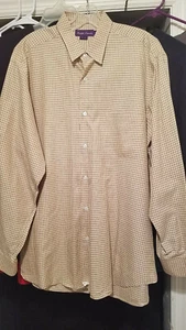 RALPH LAUREN LILA ETIKETT 100 % BAUMWOLLE KNOPF AUF HERREN SHIRT GRÖSSE LG MADE IN ITALY - Bild 1 von 8