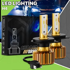 [12V/24V]Pair H4 6500K White Headlight LED Bulb High/Low Beam Fog Lamp Light DRL - Picture 1 of 12