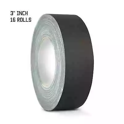 T.R.U. 16 PACK OF GAFFERS STAGE TAPE - NO RESIDUE - BLACK - 3" (inch) X 60 YARD (CASE)