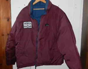 Genuine Scooter Co Gerry Goose Puffer Parka Mens Large Maroon Blue Reversible - Picture 1 of 9