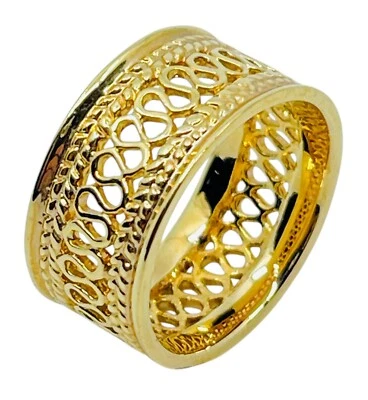 Винтажное подписанное дизайнерское золотистое коктейльное кольцо «Seta» идеальный размер: 8 SETA - Изображение 1 из 4