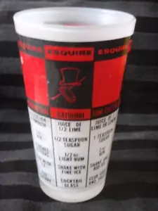 VINTAGE ESQUIRE FROSTED GLASS COCKTAIL SHAKER MCM W/RECIPES MEASURES USA BARWARE - Picture 1 of 13
