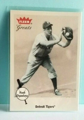 2002 Fleer GREATS #100 - Hank Greenberg - HOF - Detroit Tigers - Image 1 of 2