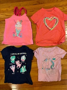 Lot of 4 Girls T-Shirt Tommy Bahama, MM, Carter, Childrens' Place Size 7/8 - Picture 1 of 5