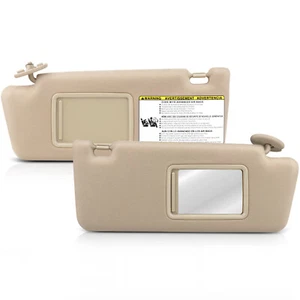 Left Right Side Mirror Cloth Tan Sun Visors W/Extensions For 2013 Toyota Tacoma - Picture 1 of 7