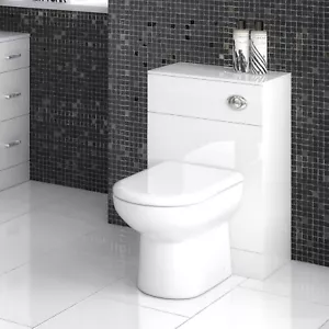Nuie Mayford Back to Wall WC Toilet Unit 600x300mm Gloss White Modern Bathroom - Picture 1 of 3