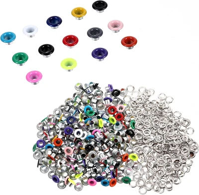 Juego de 210 ojales y ojales de 5 mm para manualidades en papel ojales de metal de color de 3/16 pulgadas Foto 1 de 4