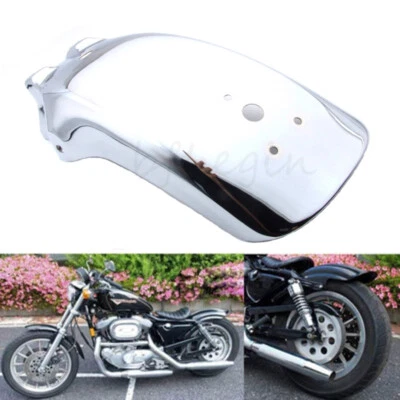 Guardabarros trasero de moto para Honda Yamaha Suzuki Chopper Cruiser cromado Foto 1 de 4