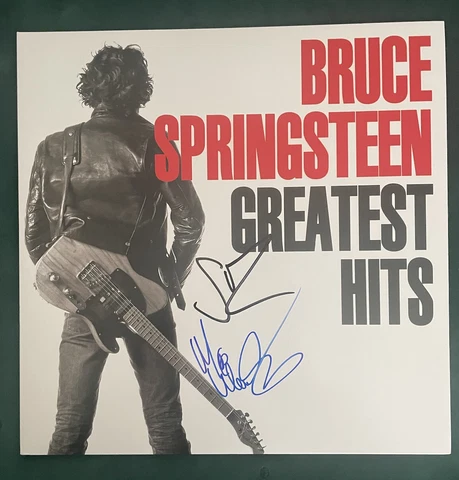 Max Weinberg And Steve Van Zandt Signed Bruce Springsteen Greatest Hits Vinyl Cover