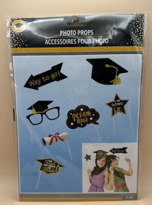 Graduation Photo Props Party Decor Selfie’s High School, College Graduation 7 Pc - Image 1 of 2