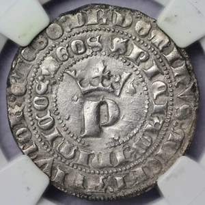 Spain: Pedro I Silver Real Seville(1350-69), Cayon-1289, NGC AU 50 - Picture 1 of 4