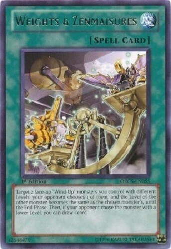 WEIGHTS & ZENMAISURES (ORCS-EN055) - YuGiOh Rare 1st Ed. Spell - Image 1 of 1