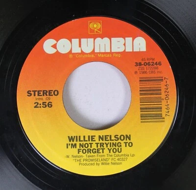 Country 45 Willie Nelson - I'M Not Trying To Forget You / I'Ve Got The Craziest - Image 1 of 2