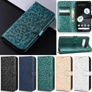 For Google 8A 7A 6A 8 Pro 7 Pro 6 Pro Rhombus Wallet Leather Flip Cover Case - Picture 1 of 47