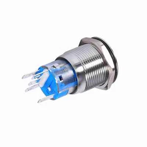 19mm 12V-24V Waterproof Selflocking Latching Push Button Power Switch White LED - Bild 1 von 12