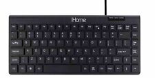 iHome IH-K1010B Compact Simple USB Corded Black Wired Quiet Desktop Keyboard
