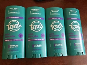 Tom's Of Maine Natural Deodorant 24HR Protection Wild Lavender 2.25 oz 4 Pack - Picture 1 of 2