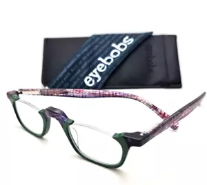 New Readers EYEBOBS Eyeglasses UNTAMED 3354 17 +1.50 Green Purple Crystal Frames - Picture 1 of 15
