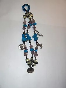 Pulsera Dije Vintage Artesana Turquesa 3 Hebras Joyería de Plata BONITA - Imagen 1 de 5