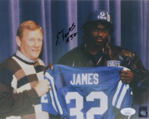 Edgerrin James Signed Colts 8x10 Photo (JSA COA & James Hologram)