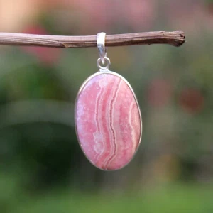Rhodochrosite Gemstone 925 Sterling Silver Pendant Gifts For Mum KP5525 - Picture 1 of 4