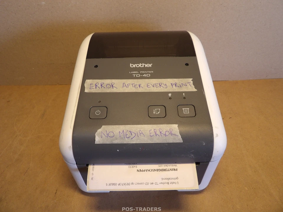 Brother TD-4D Direct Thermal Barcode Label Printer TD-4410D USB - NO MEDIA ERROR - Bild 1 von 4