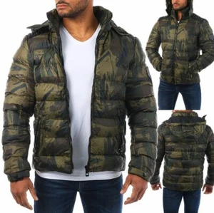 Young & Rich Herren Winterjacke Steppjacke camouflage muster tarn Look JK-455 - Bild 1 von 2