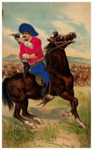 Vintage EMBOSSED COWBOY Postcard EMBELLISHED with FELT - Picture 1 of 2