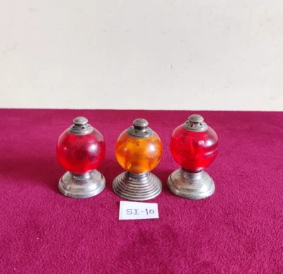 1950s Vintage Placcato Argento Plastica Incenso Bastone Stand 3 Pz da Collezione - Immagine 1 di 4