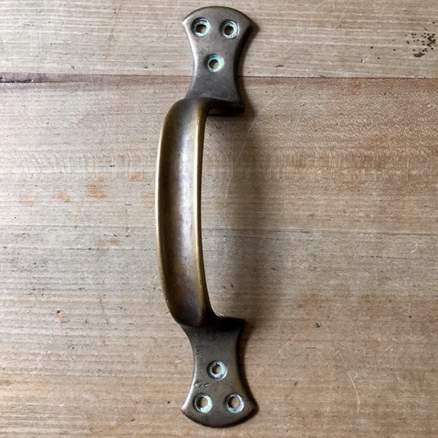 Single Antique Solid Brass Door Pull Vintage Art Nouveau Handle Victorian 9 1/4” Cover