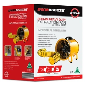 Dynabreeze 300mm Heavy Duty Extraction Fan With 5cm Duct Combo FA-23280 - Picture 1 of 3
