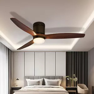 52'' Low Profile Ceiling Fan with Lights Remote Control 3 Color Changing Outdoor - Picture 1 of 7
