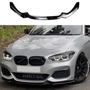 BMW Serie 1 F20 F21 LCI 2015-2019 M Sport negro brillante divisor delantero parachoques labio - Imagen 1 de 8