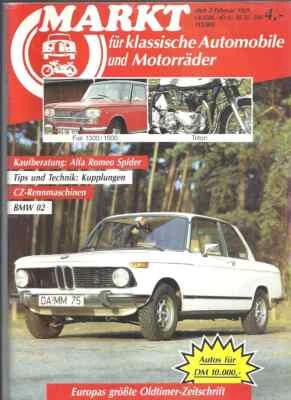 Markt für klassische Automobile und Motorräder Heft 2 Februar 1989 gut erhalten - Bild 1 von 3