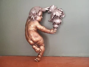 Vintage Jo Mead Cherub Wall Sculpture FLAWED - Picture 1 of 7
