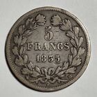 1835 France 5 Francs BB Strasbourg Mint VF Details .900 World Coin - F3