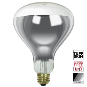 Sunlite 250W R40 Heat Lamp Bulb, Medium Base, Clear, Tuff Skin Shatter Resistant - Picture 1 of 4