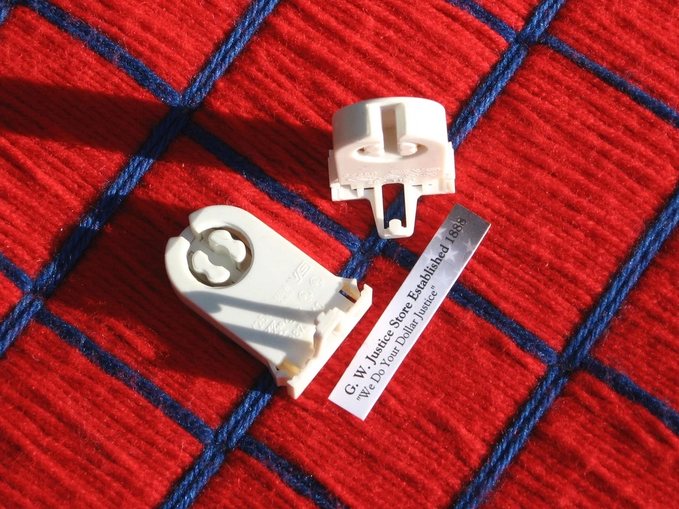 48 new FLUORESCENT light bulb SOCKET 2 PIN T12 bi-pin T8 Tombstone 4 contact LED - Image 1 of 4