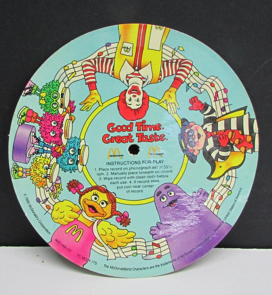 LOTE DE 4 discos de papel de cartón McDonalds 1988 vintage buenos tiempos gran sabor C8 Foto 1 de 1