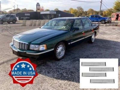 Ajuste: Cadillac DeVille 1994-1999 cubierta de manija de puerta adhesivo de acero inoxidable 4 piezas Foto 1 de 2