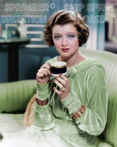 MYRNA LOY Tea Time | Bellissima FOTO A COLORI 8x10 di CHIP SPRINGER - Foto 1 di 1