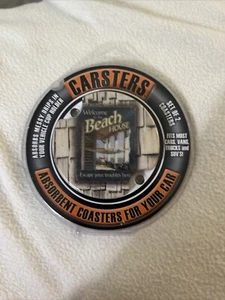 “Welcome To The Beach” Logo “Carsters by Thirstystone” Car Coasters Set of Two - Picture 1 of 2