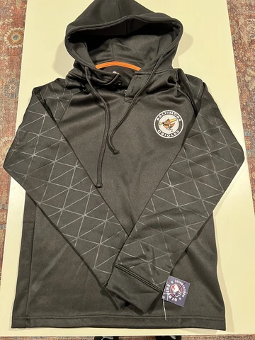 Baltimore Orioles Sweatshirt Mens Small Black Sweater Hoodie Henley MLB Logo Cover