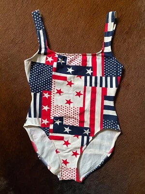Traje de baño vintage de una pieza con bandera americana CATALINA de los 80 ~ talla 14 ~ hecho en EE. UU. Foto 1 de 4