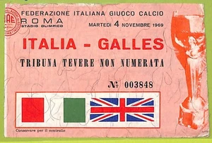 C1799- Vecchio BIGLIETTO PARTITA CALCIO 1969 ITALIA VS GALLES - Picture 1 of 1