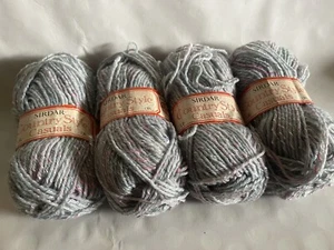 Lot of 3 skeins Sirdar Country Style Casual Yarn 027 Mint green pink wool Blend - Picture 1 of 2